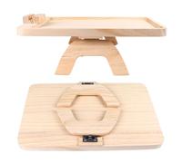 Fydun Plateau d'accoudoir de canapé Réglable en Pin avec Support Rotatif - Table de canapé Pliable à Clipser pour Collations, Boissons et Appareils dans Les Salons ou Les Bureaux