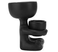 Fydun Support de Plante DIY Mini Pot de Fleur en Céramique Noire Humanoïde Mignon pour Fleurs Succulentes Ornement de Ménage Décoration pour Les Familles