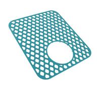 Fydun Tapis d'évier Antidérapant en Silicone avec Trou de Vidange - Protecteur de Cuisine Flexible, Facile à Nettoyer, Grille d'évier Résistante à la Chaleur pour un Usage Domestique (GREEN)