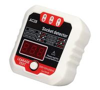 Fydun Testeur de Prise, Testeur de Prise de Courant à Affichage Numérique LCD Détecteur de Phase Fil de Terre polarité Testeur de Prise de Fuite électrique (UE 220V)