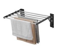 FYDZ Étendoir à linge mural en acier inoxydable - 58,4 cm de large et pliable avec support de rangement pour serviettes (80 cm)
