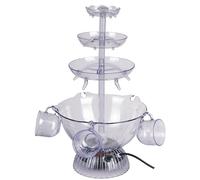 FYDZ Fontaine à boisson électrique à 3 niveaux, distributeur de champagne avec 5 tasses et base LED, parfait pour les mariages et les fêtes d'hôtel