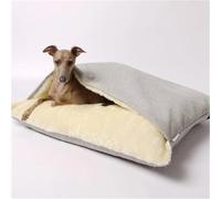 FYDZ Grand Chenil Hiver Chaud - Nid de Chat Amovible et Lavable pour Animaux de Compagnie(Beige,M-60X50X23CM)