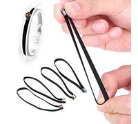 Fyearfly 4 pièces Tippet de pêche à la Mouche, Tissu élastique léger Tippet de pêche Anneau de Bobine de Fil de Poisson Boucle Accessoire de matériel