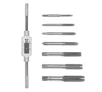 Fyearfly 8 Pièces Robinet à Fente Droite, M3/M4/M5/M8/M10/M12 Taraud à Filetage à Flûtes Droites en Acier Rapide avec Support De Dérive pour Montage Mural sur Le Travail du Bois