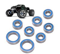 Fyearfly 8Pcs Moyeu de Roue Roulement Scellé, 5X11X4mm 10X15X4mm Rc Voiture Roulements À Billes Moyeu de Roue Kit de Roulement Scellé, pour Traxxas 1/10 4X4 4Wd Slash Stampede Rustler