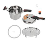 Fyearfly Autocuiseur 80 kPa, cuisson rapide, en acier inoxydable, 4 L, 20 cm, pour cuisinière à gaz et électrique, repas rapides, rétention des nutriments, indispensable de cuisine polyvalent