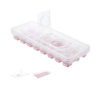 Fyearfly Bac à glaçons 24 compartiments avec couvercle, design anti-déversement, boîte à glaçons en silicone