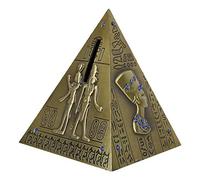 Fyearfly Bronze Pyramide Modèl, Pyramide Egyptienne Statue, Statue en métal modèle de Pyramide égyptienne délicate modèle d'artisanat Tirelire pour Anniversaire de décoration de Bureau(Moyen Bronze)