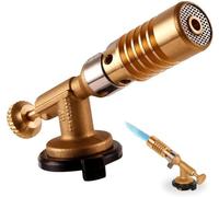 Fyearfly Chalumeau Portable Règlable en Cuivre pour Cuisson au Gaz Butane Turbo, pour la Maison et l'Extérieur, Barbecue, Pâtisserie, Soudage