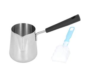 Fyearfly Chauffe-beurre en acier inoxydable 350 ml, mini cafetière chauffante avec bec, idéal pour fondre et verser facilement