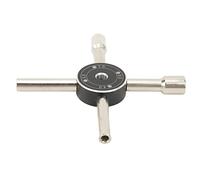 Fyearfly Clé universelle à 4 voies, clé d'armoire électrique pour porte d'ascenseur, compteur d'eau, valve, entretien RC, 4/5,5/7/8 mm, argent, outil multifonction pour un accès facile et une