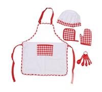 Fyearfly Costume de chef pour enfants - Tablier et chapeau réglables pour filles - Cuisine et pâtisserie amusantes