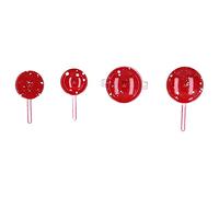 Fyearfly Dollhouse Batterie de cuisine miniature, poêles et casseroles en métal, accessoire de cuisine 1:12, rouge
