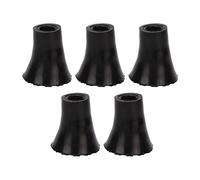 Fyearfly Embouts de canne de marche Embouts de béquille de rechange en caoutchouc antidérapant pour personnes âgées et adultes 5 pièces Embouts de canne durables et épais de 19 mm pour (Noire)