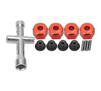 Fyearfly Ensemble d'adaptateurs de moyeu hexagonal de 12 mm, 9 mm d'épaisseur, écrous de verrouillage à bride M4, clé croisée, améliore les performances de la voiture télécommandée 1/10, installation