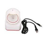 Fyearfly Lecteur de codes-barres 2D omnidirectionnel USB de bureau pour point de vente au détail et paiements mobiles, compatible avec Windows, Mac OS, iOS et Android, blanc