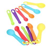 Fyearfly Lot de 12 cuillères à mesurer colorées, tasse à mesurer en plastique avec échelle, outil de cuisine sûr et pratique pour la pâtisserie, mesure précise