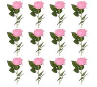 Fyearfly Lot de 12 petites roses artificielles en soie style parisien pour mariage, Saint-Valentin, maison, hôtel