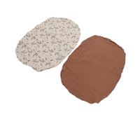 Fyearfly Lot de 2 draps universels pour bébé (motif floral marron rouge et brun rougeâtre)