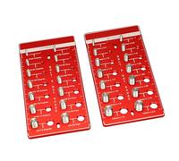 Fyearfly Lot de 2 jauges de filetage de haute précision, 14 tailles métriques et 14 tailles standard, outil en alliage d'aluminium pour mesurer la taille des écrous et des boulons, comprend une règle.