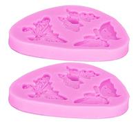 Fyearfly Lot de 2 moules à gâteau en silicone rose pour un démoulage facile de la pâtisserie, du savon, de l'aromathérapie