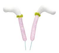 Fyearfly Lot de 2 pendentifs roses en forme de patte de lapin de Pâques, décoration créative à suspendre pour arbre et pot de fleurs