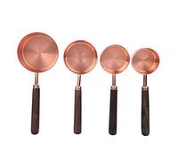 Fyearfly Lot de 4 cuillères à mesurer en acier inoxydable or rose, design facile à verser, bords lisses, amovibles pour un rangement pratique, essentiels de cuisine