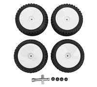 Fyearfly Lot de 4 pneus et roues RC hexagonaux de 12 mm pour voiture tout-terrain 1/10, adhérence améliorée, pièces de mise à niveau durables, blanc