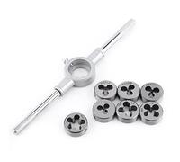 Fyearfly Lot de 8 matrices de vis et clés à molette pour améliorer l'efficacité du traitement du filetage, acier à roulement durable, kit d'outils de taraudage manuel essentiel pour la précision et la