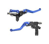Fyearfly Lot de leviers de frein d'embrayage - 22 mm - Réglable en 6 positions - Protège-mains en carbone - Bleu