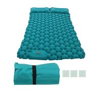 Fyearfly Matelas de couchage gonflable, design ergonomique avec pompe à pied, gonflage rapide, compact avec sac de rangement, idéal pour sieste au bureau et camping en plein air, durable et