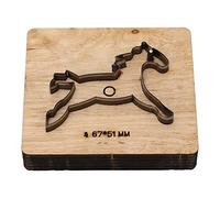 Fyearfly Matrice de découpe en cuir en forme de cheval, bords nets, alliage d'acier, 67 x 51 mm