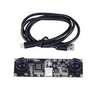 Fyearfly Module De Caméra VR, Module De Caméra USB 1MP 720P Reconstruction 3D VR Allant 2 Synchronisation D'objectif Grand Angle 100 Degrés 2,1 Mm Carte Webcam