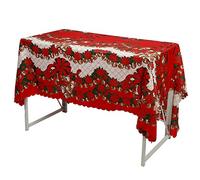 Fyearfly Nappe de Noël en polyester imprimé anti-salissure pour la maison, la cuisine, la salle à manger, la fête avec motif de nœud cloche