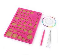 Fyearfly Papier Quilling Outils, Planche De Gabarits pour L'Artisanat du Papier DIY Kit D'Outils De Quilling + Pince à éPiler + éPingles + Stylo à Fente, Artisanat DIY Fendue Papier Quilling Outils