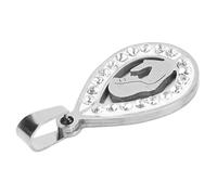 Fyearfly Pendentif Vierge Marie Pendentif goutte d'eau Vierge Marie, Collier en acier Mère de Dieu pour les femmes, argent chrétien