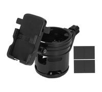 Fyearfly Porte-gobelet de vélo avec support de téléphone pliable 3 en 1 pour vélo adulte, double fixation pour tapis roulant, matériau ABS épais noir, coussinet en silicone antidérapant