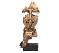 Fyearfly Silence is Golden Thinker Statue, Antique Moderne Résine Abstraite Sculpture De Keep Silent Man Statue Figurine pour Maison Salon Bureau Bibliothèque Bureau Décor