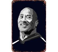FYELVO Affiche de film Dwayne Johnson rétro drôle en métal, décoration murale d'extérieur 20,3 x 30,5 cm