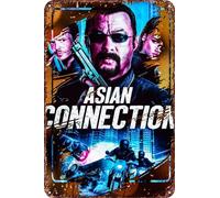 FYELVO Affiche de film The Asian Connection rétro amusante en métal, décoration murale d'extérieur 20,3 x 30,5 cm