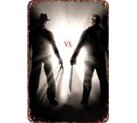 FYELVO Affiche du film Freddy vs Jason rétro drôle en métal, décoration murale d'extérieur 20,3 x 30,5 cm