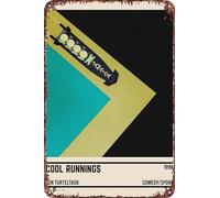 FYELVO Cool Runnings Affiche de film minimaliste rétro drôle en métal, décoration murale d'extérieur 20,3 x 30,5 cm