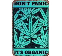 FYELVO Dont Panic Its Organic 420 Plaque en métal style rétro pour garage 20,3 x 30,5 cm