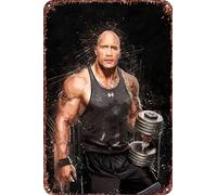 FYELVO Dwayne Johnson - Plaque vintage en métal - Décoration de garage - 20,3 x 30,5 cm