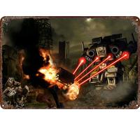 FYELVO MechWarrior 5 Mercenaries - Panneau en métal - Décoration murale pour salon, café - 30,5 x 20,3 cm