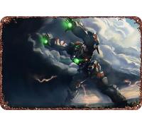 FYELVO mechwarrior Affiche d'anime rétro drôle en métal, plaque en métal, décoration murale extérieure de la maison, 20,3 x 30,5 cm
