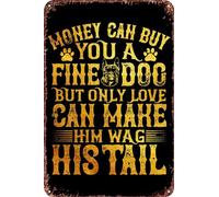 FYELVO Money can buy you a fine Metal Art of Writing Tin Sign Retro Garage Signs Movie Posters Sign Man Cave Decor 20,3 x 30,5 cm