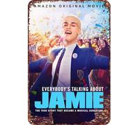 FYELVO Plaque en métal vintage avec inscription « Everybody's Talking About Jamie » - 20,3 x 30,5 cm