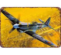 FYELVO Spitfire FR MkXIV RAF Affiche militaire rétro drôle en métal Décoration murale extérieure 20,3 x 30,5 cm